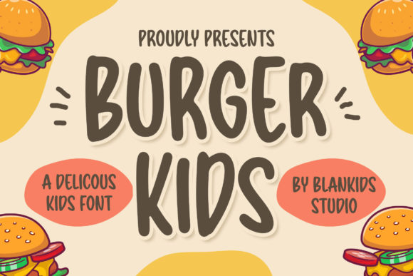 Burger Kids: A Playful Vintage Font for Creative Designs